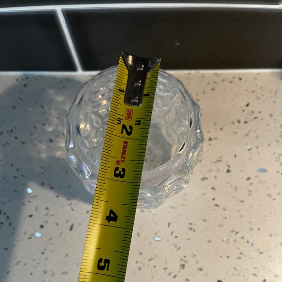 Glass Eye Studio Basket Clear Iridescent Votive Candle Holder Handmade EUC - Picture 3 of 7